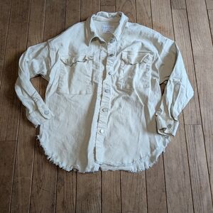 Celebrity Pink Women's Cream Button Down Shirt